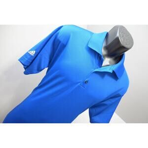 Adidas Golf Polo ClimaLite Blue Short Sleeve Golf Shirt Mens Size Medium